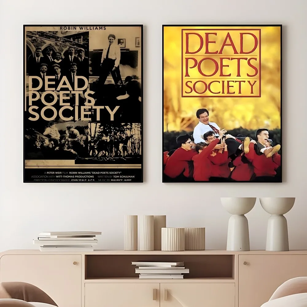 Retro Movie D-Dead P-Poets Society Poster Sticky Wall Art Printing Waterproof Home Living Bed Room Bar Aesthetic Decor