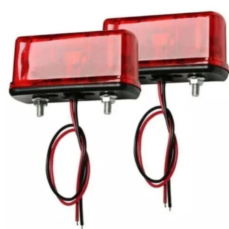 

2Pc Universal Led License Plate Car Truck Trailer Lorry Rear Tail Light 12v 24v Car License Number Plate Light Waterproof Lamp