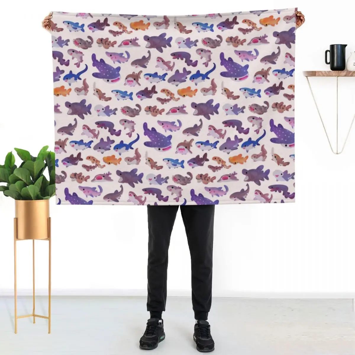 Shark day - pastel Throw Blanket Hair Soft Beds Large anime Retros Luxury Brand Blankets