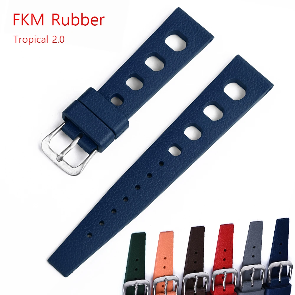 

20mm 22mm Tropical Straps New Design Fluororubber FKM Watch Straps Quick Release FPM Watch Bands For Diving Watches Accessories