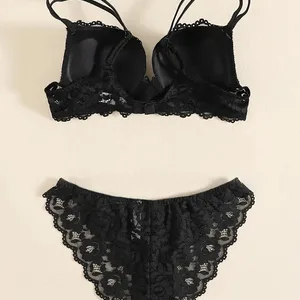 Elegantes bestickte Dessous-Set, atmungsaktives Stoff, Push-up-BH, reine Sliptaille, Valentinstag, 1 Set 6 Hauptbrotverkäufe - №1