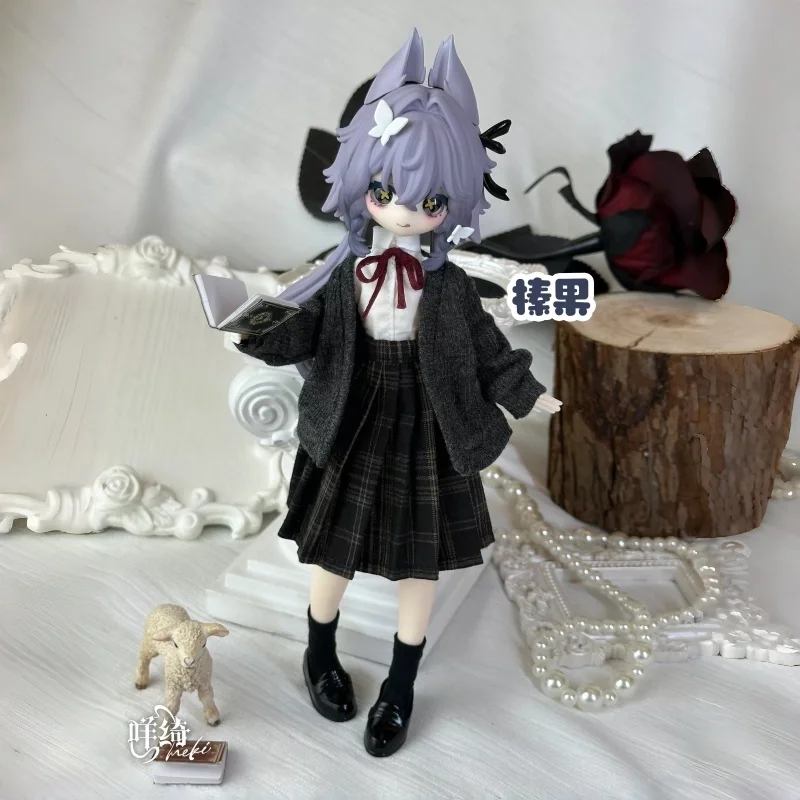 Midnight Navy Meki Meiqi Heart Of Creation Sheep Academy Plaid Series Long Uniform Pleated Skirt8 Doll Outfit For Points Bjd Mjd