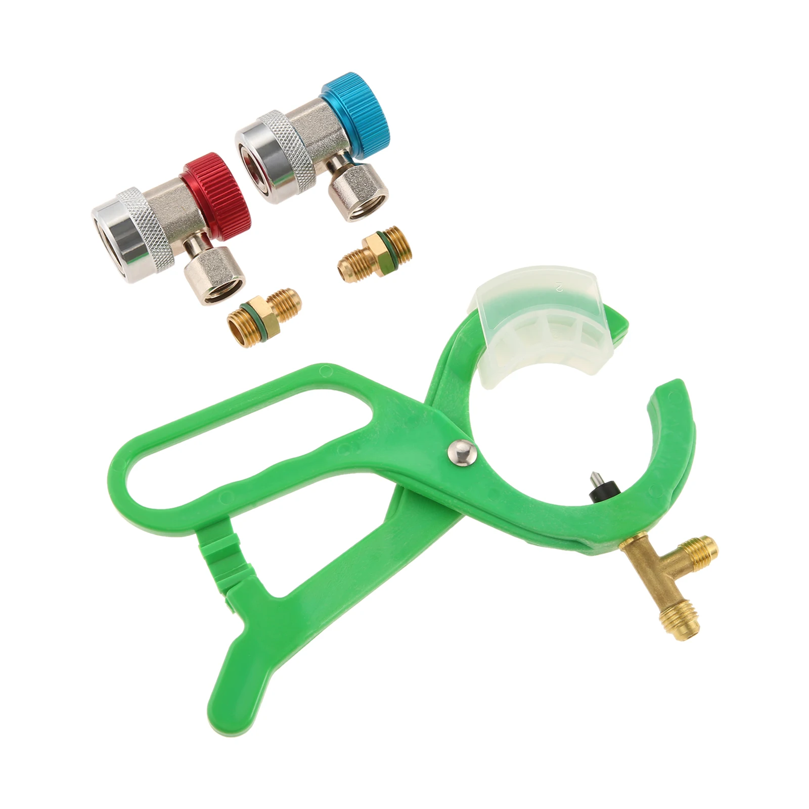 R134a Adjustable Quick Coupler Adapter & 3-in-1 Side Mount Can Tap Valve Kit 1/4