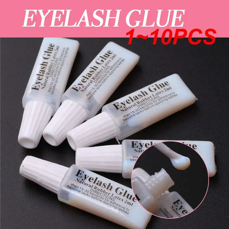 1 ~ 10 Stuks 2Ml Wimperlijm Melkachtig Wit Waterdicht Blijvend Snel Drogend Valse Wimper Lijm Geen Irritatie Wimpers Zelfklevende Make-Up