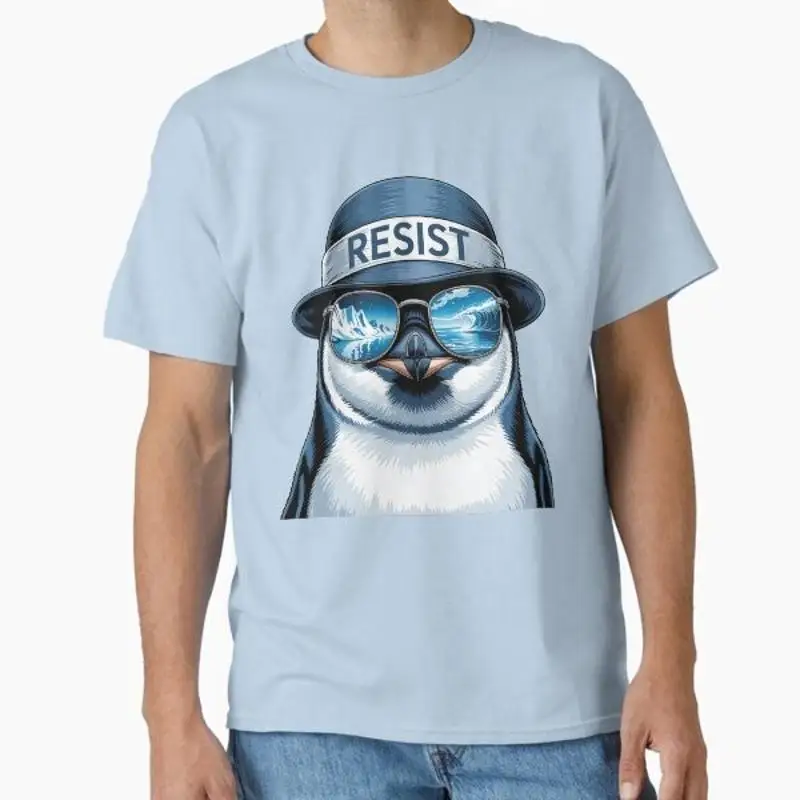 Rebel Gentoo Penguins RESIST Anti-Tariff Prot T-Shirt Made in US/AUS Size S-2XL