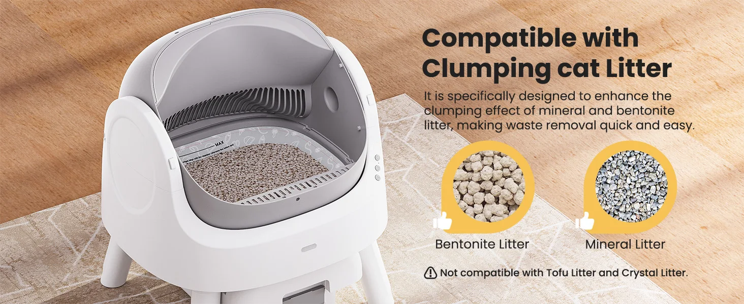 Compatible with Clumping Cat litter