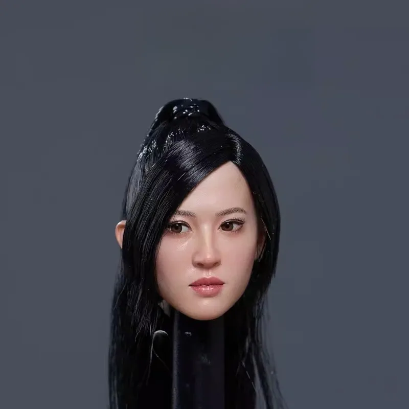 

GC015 масштаб 1/6, красивое азиатское лицо, голова, лепка длинных вьющихся волос, модель резьбы по голове для 12 дюймов PH JIAOU, фигурка куклы