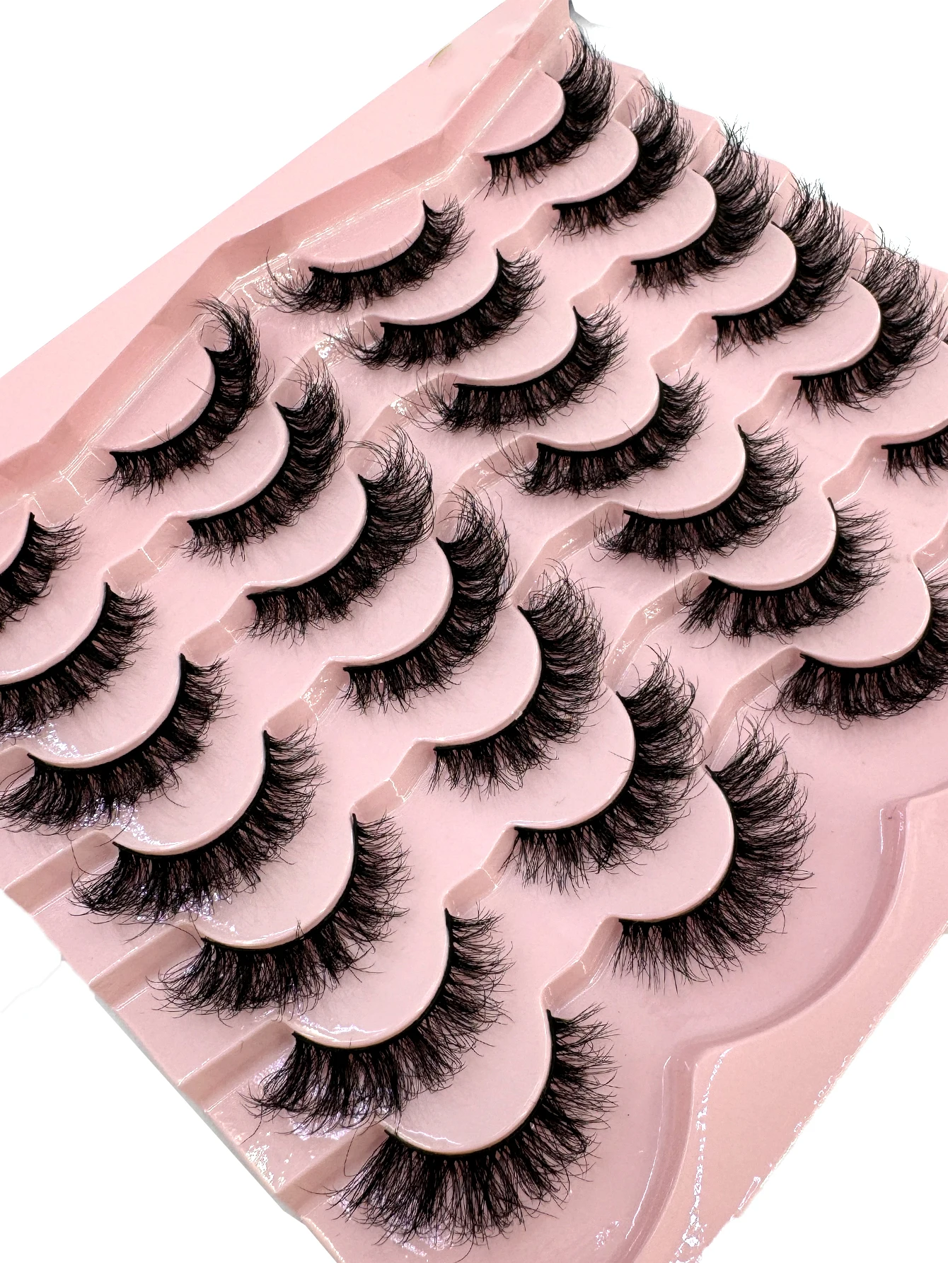 Cílios naturais curtos cílios inteligentes saco de cílios de vison falso 14 pares de tiras de cílios de olho de gato naturalmente fofos para diariamente