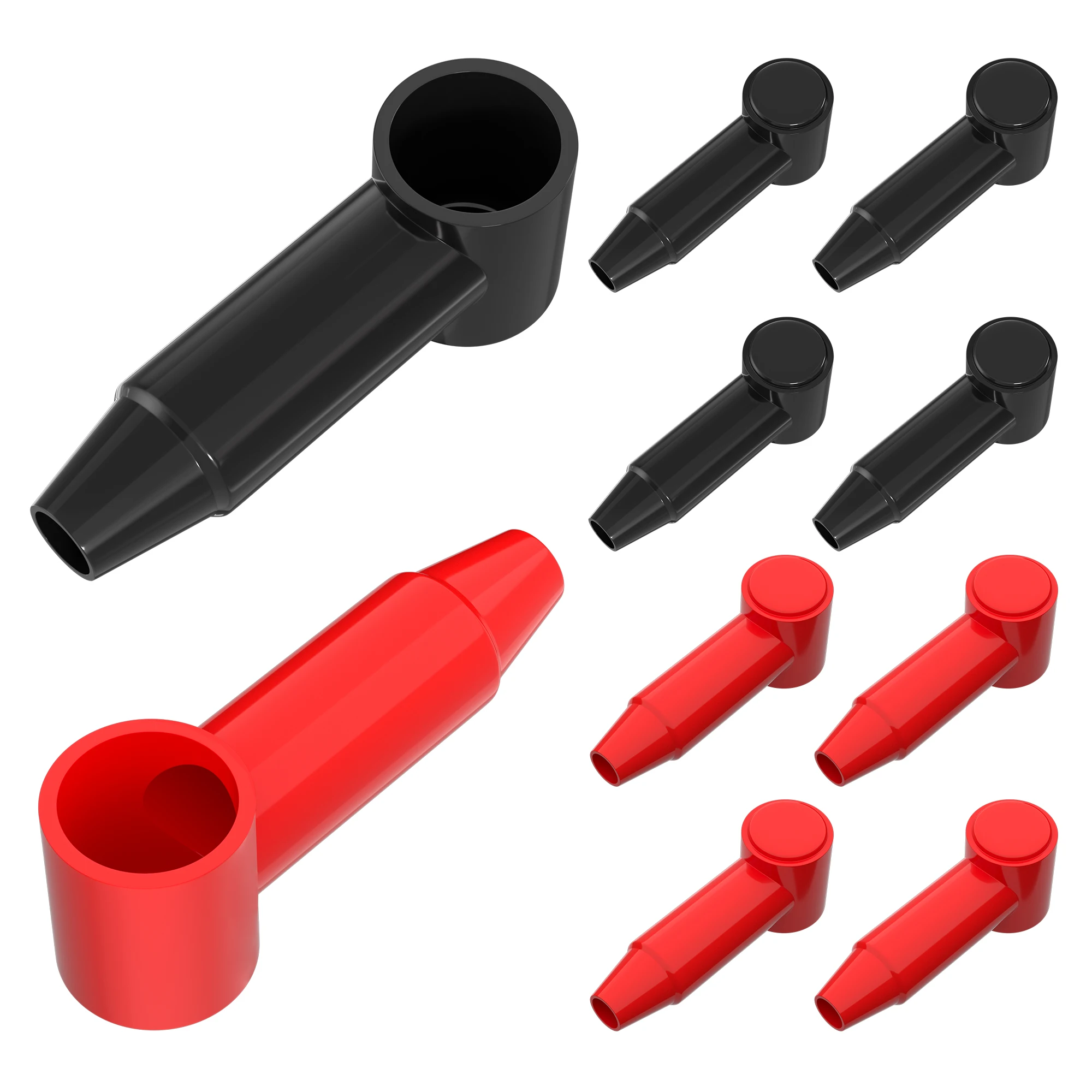 10PCS Battery Terminal Cover for 1/4', 5/16', 3/8' Battery Post Silicone Stud Terminal Cover Protector Boot Fit 4 to 2/0 AWG Cab