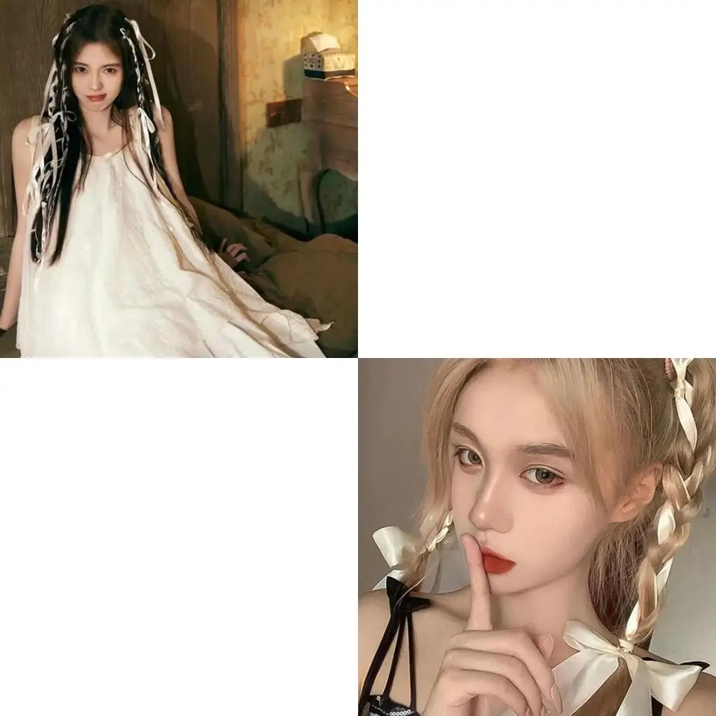 

652F 2 Yards-Roll DIY Ribbon Bunches Y2K Hair Braids Hairpin Sweet Balletcore Bunches Sweet Girls Bunches Ribbon