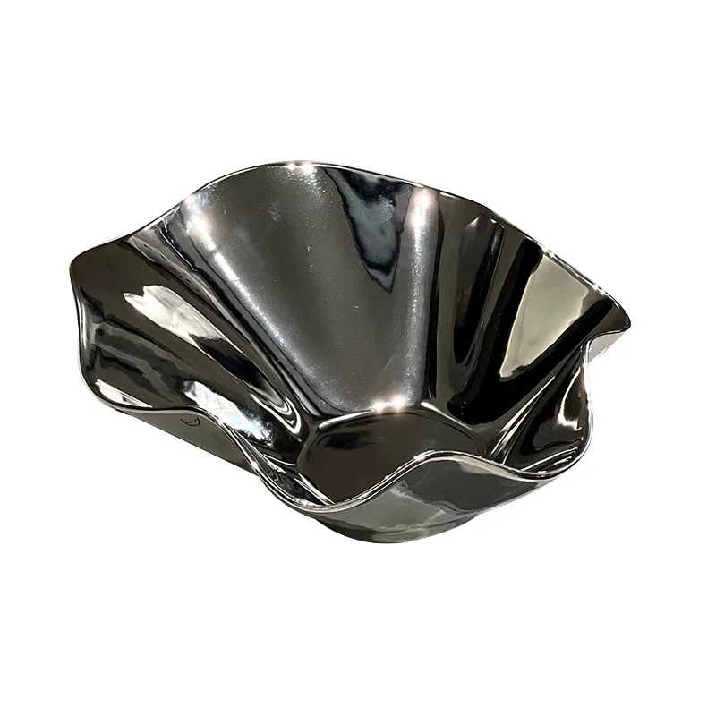 

Fruit plate light luxury advanced induction electroplating process snack plate large capacity living room dried fruit plate