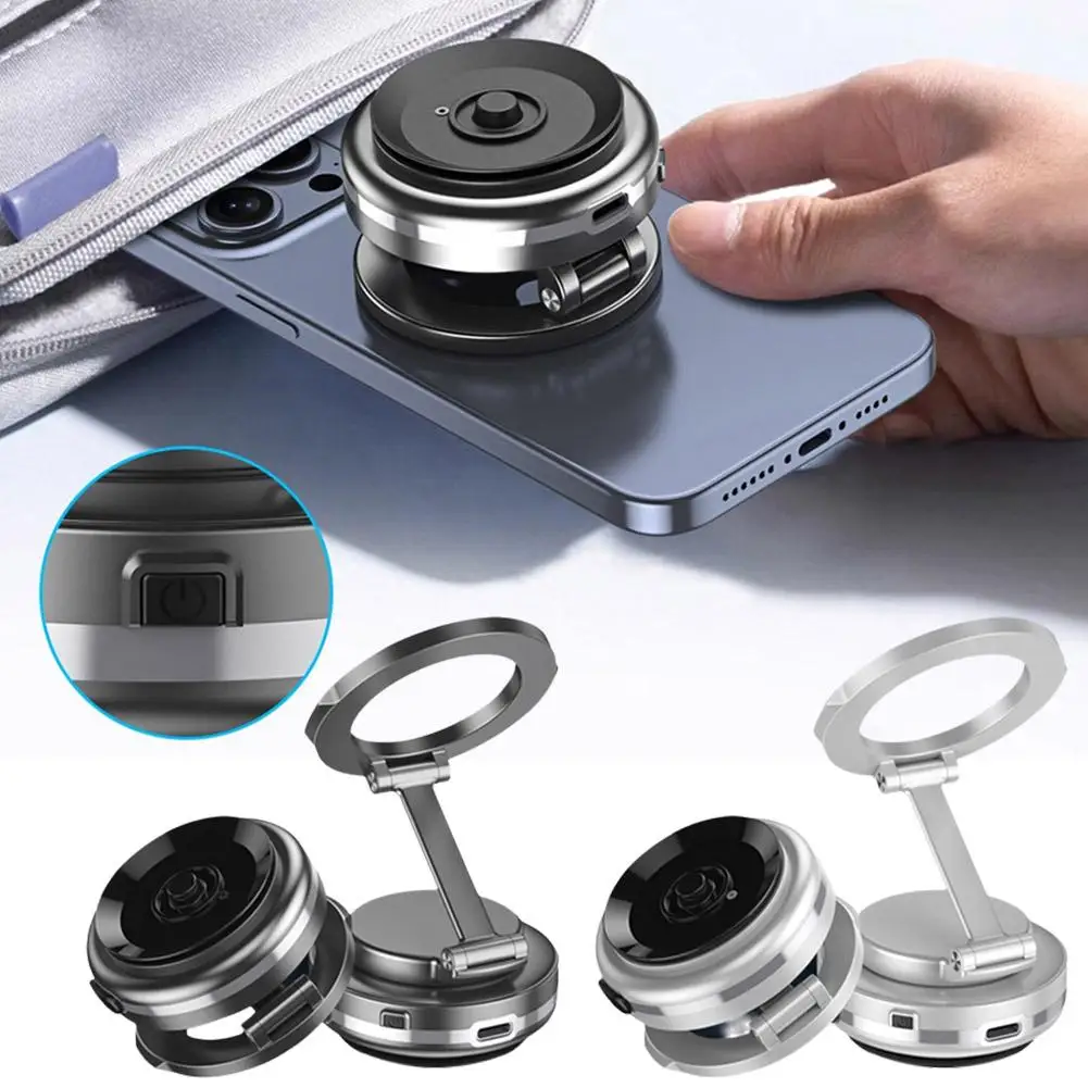 Electric Magnetic Turntable Folding Mobile Phone Bracket Plastic Universal Holder Central Alloy Navigation Car Control Dash T7Q1