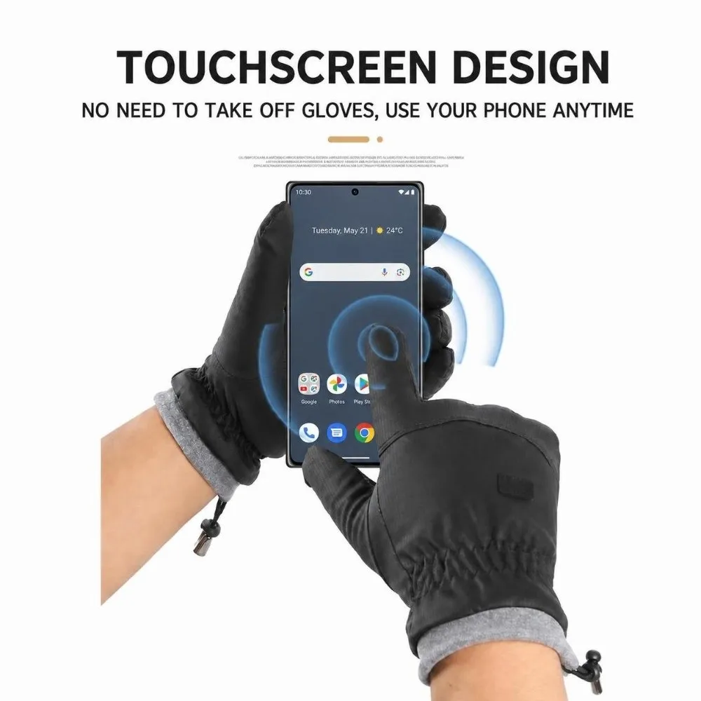Durable Waterproof Ski Gloves Anti Slip Soft Fluff Cold Proof Gloves Winter Gloves