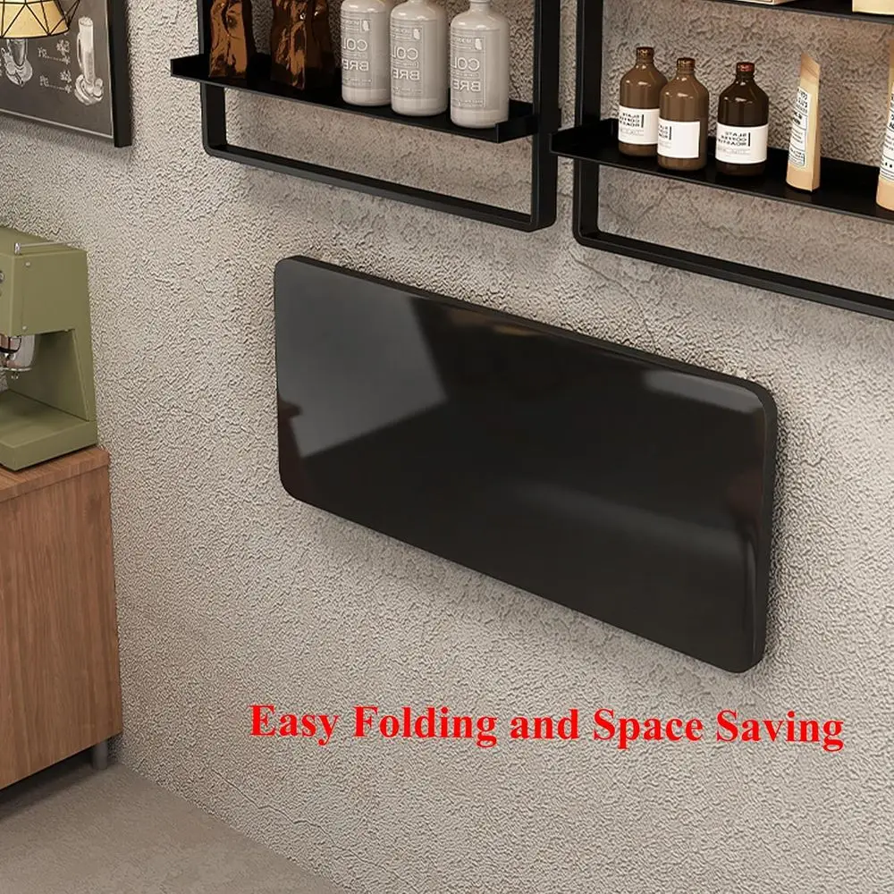 Escritorio de pared plegable que ahorra espacio para lavandería y oficina en casa, negro, 90x50cm