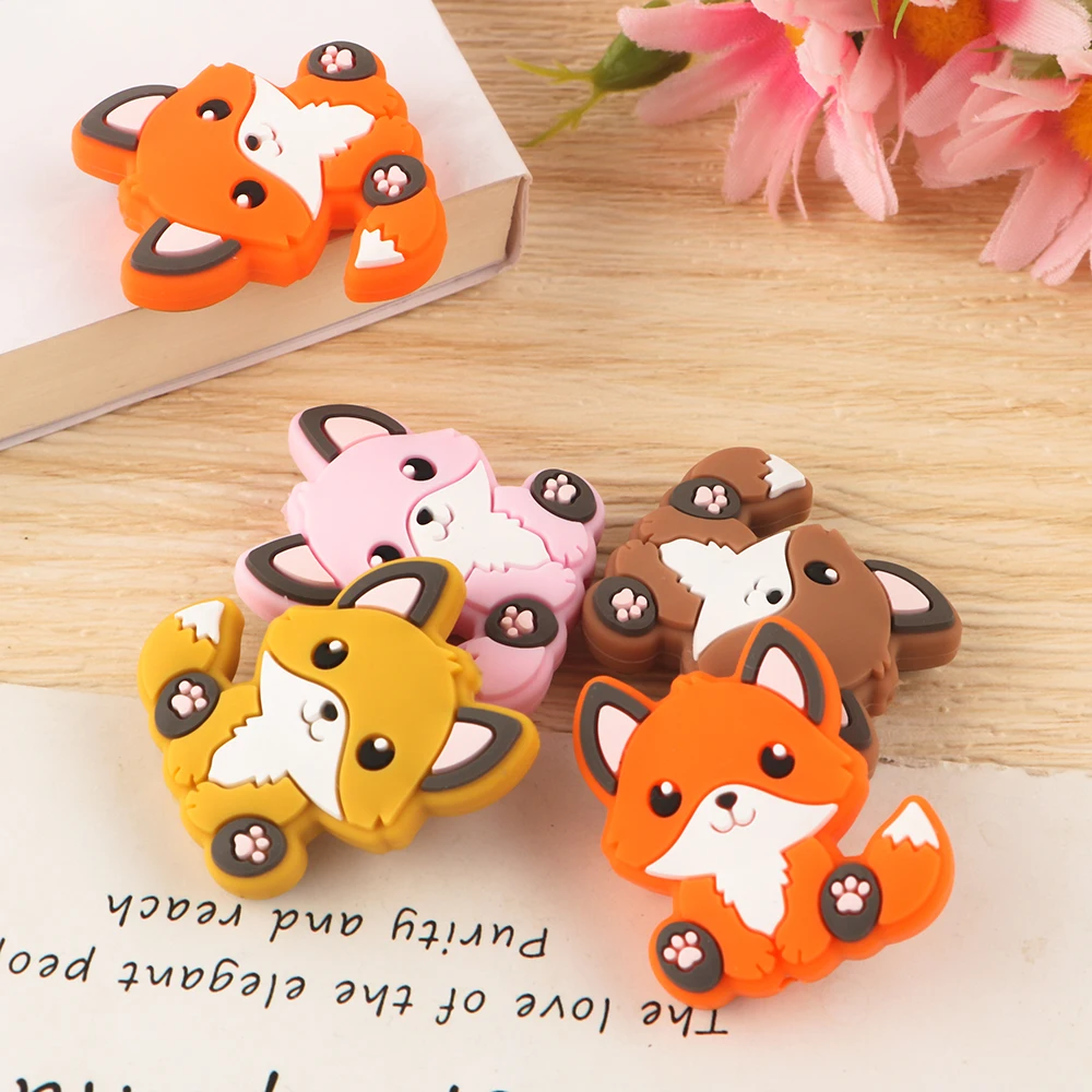 Sunrony 5/10Pcs New Owls Dog Flower Silicone Beads For Jewelry Making DIY Keychain Jewelry Necklace Bracelet Accessories