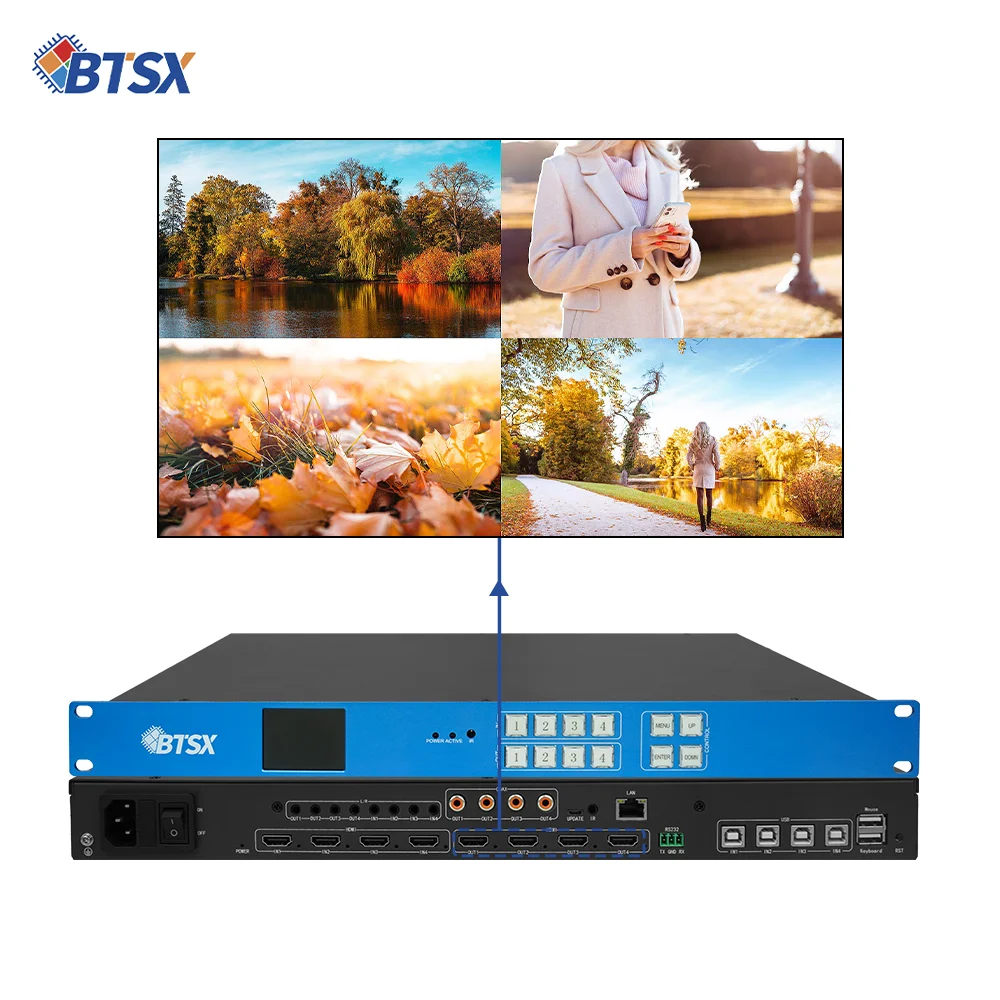 4K60 Seamless Matrix Video Wall Processor for Command Centers, Control Rooms, Multi-Display Monitoring, and Conference Systems