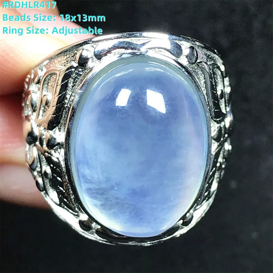 

Натуральный Океан Синий Аквамарин Кольцо Ювелирные Изделия Для Мужчин Кольцо Любовь Подарок Кристалл Овальные Бусины Рейки Серебро Регулируемый Размер Драгоценный Камень AAAAA