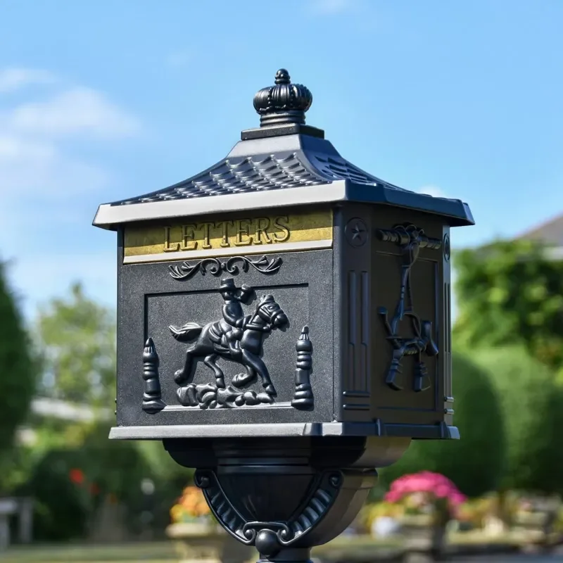 Aluminum Wall-Mounted Waterproof Home Letter Box with 5L Capacity and Number for Garden Parcel Delivery