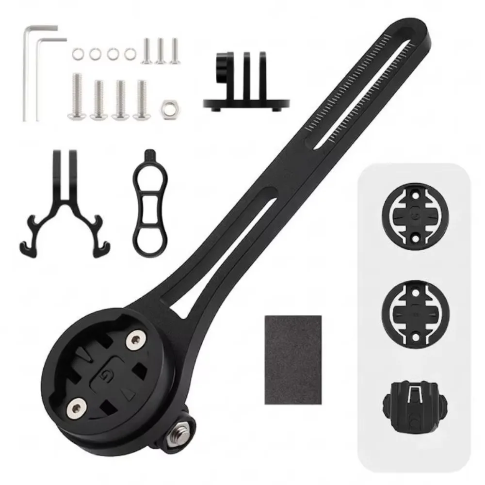 Bicycle Drop‑Bar Computer Mount Front Handlebar Bracket, Compatible with Garmin, Bryton, Cateye, Action Cameras and Flashlights