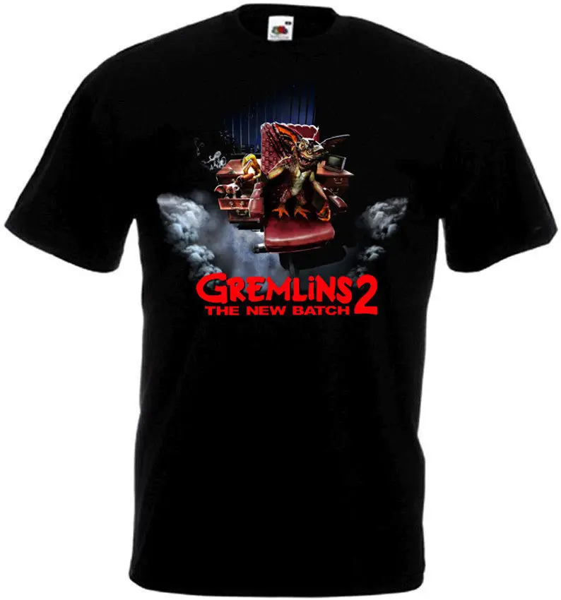 

GREMLINS 2 Movie Poster T shirt all sizes black High Quality 100%Cotton Short Sleeve