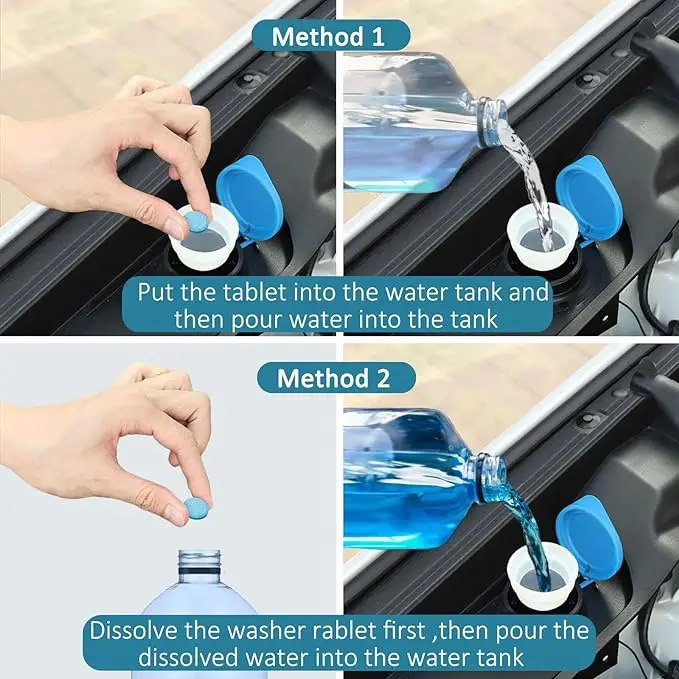 50/100 Pc Windshield Washer Fluid Car Windshield Washer Fluid Solid Effervescent Wiper (Use With De-icer or Methanol for Winter)