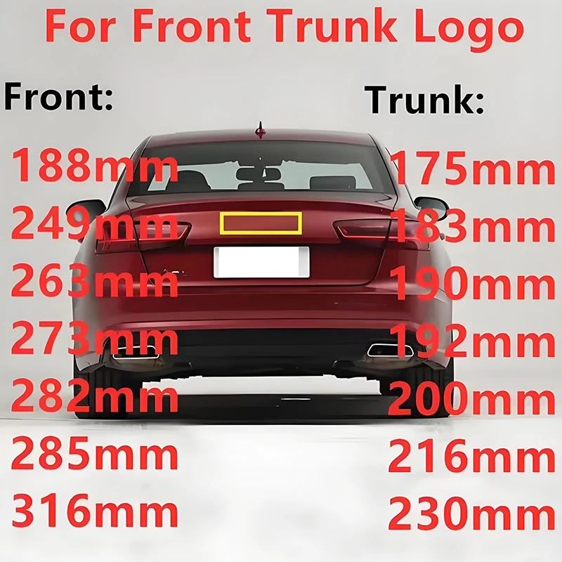 Image of 4Rings Logo ABS Chrom Schwarz für A3 A4 A5 A6 A7 A8 C7 C6 C5 B5 B6 B7 S4 S6 TT Auto Motorhaube Emblem Kofferraum-Abzeichen