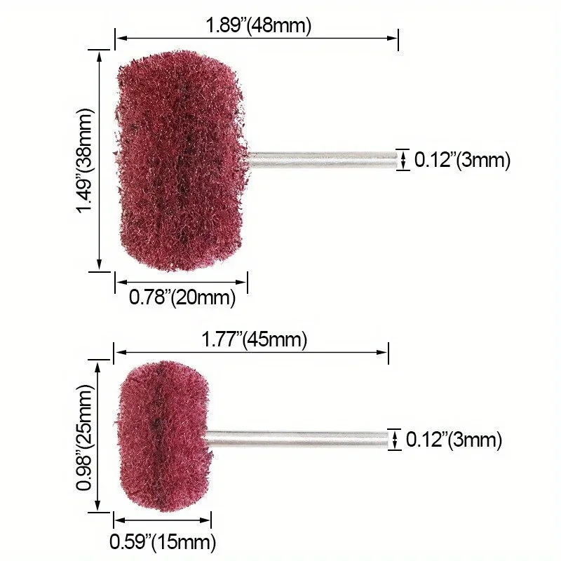 8PCS 3mm Handle Mini Drill Grinding Brush Nylon Polishing Polishing Wheel Rotary Tool Accessories