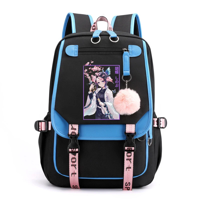 

Student Canvas Bag Demon Slayer Manga Design Backpack School Bags Simple Kpop Unisex Shopper Bag Casual Demon Slayer Ladies Bag