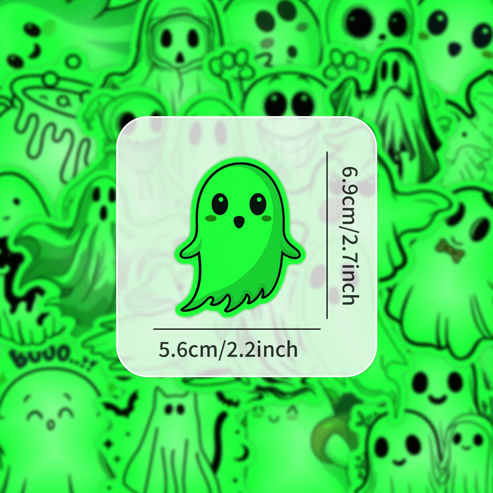 25 PCS Funny Halloween Ghost Stickers Decorate Luggage Helmet Bike Scooter Diary Waterproof Large Size Student Decals