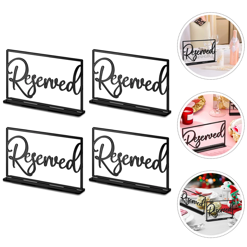 

4pcs Acrylic Table Wedding Chair Reservation Sign For Banquet Restaurant Office Seat Reservation Plate Banquet Party Accessory