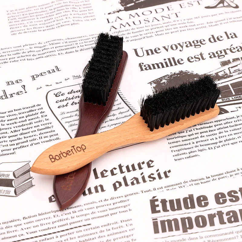 Barbertop Hair Cleaning Brush Men Wooded Handle Beard Brush Hairdressing Soft Neck Duster Broken Hair Remove Comb