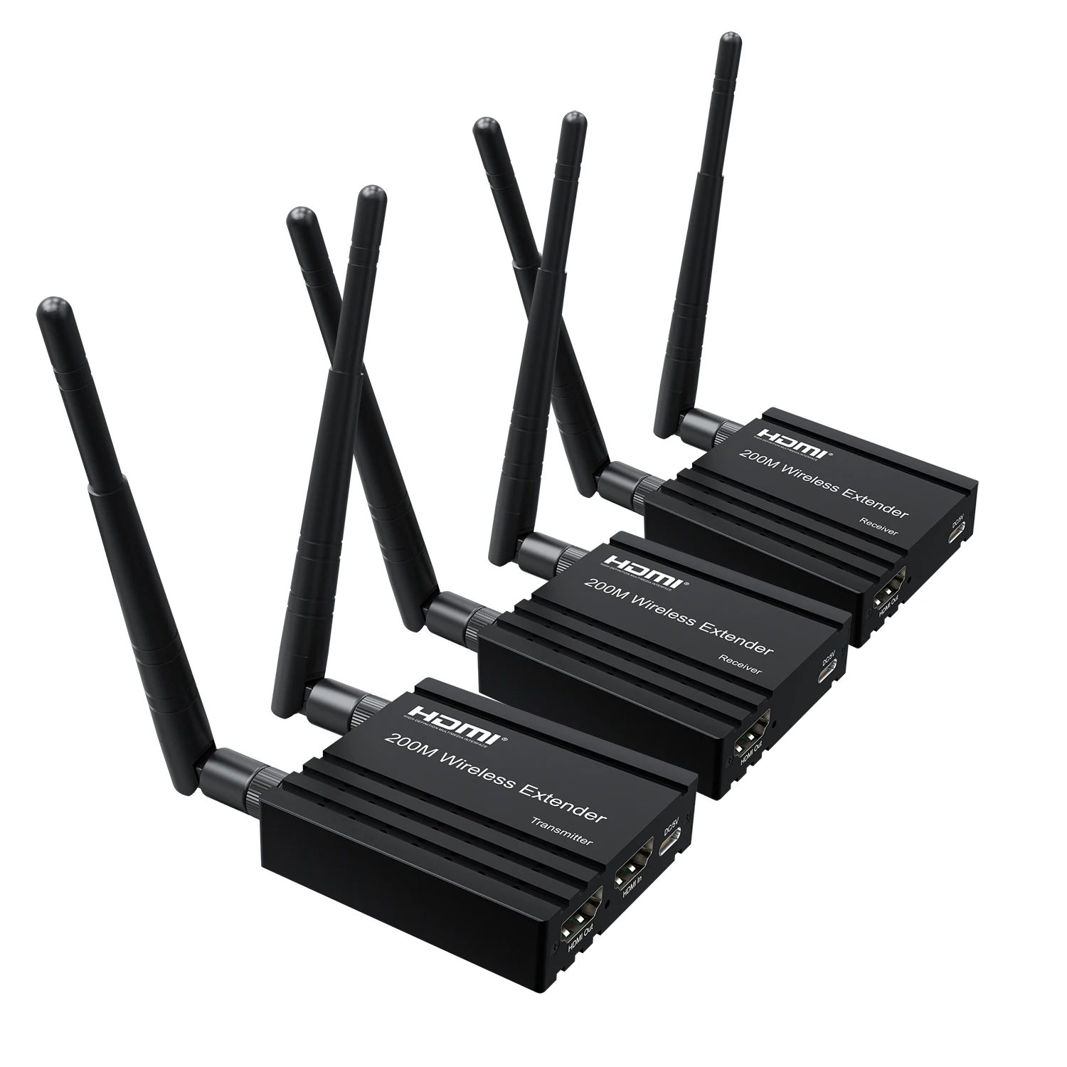 200M Wireless HDMI Extender Video Transmitter Receiver 1 To 4 Same Screen Projection for PS4 DVD Camera Laptop PC To TV Projecto