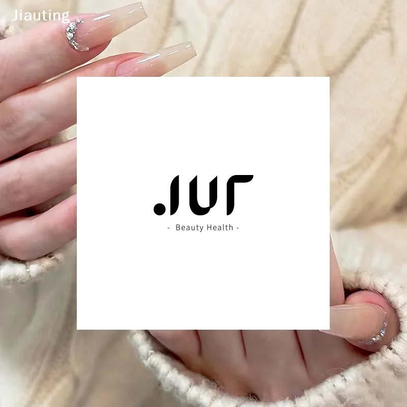 24 Uds uñas postizas simples con pegamento de gelatina diseño de mariposa gradiente rosa blanco prensa francesa en uñas postizas cobertura completa puntas de uñas