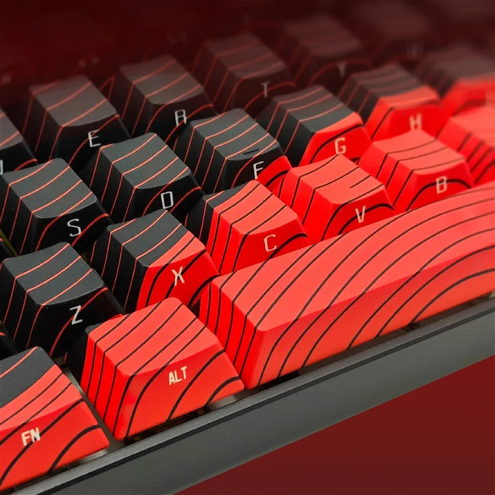 

Contour black red, small full set of PBT cherries, keyboard keycaps, suitable for custom mechanical keyboard accessories