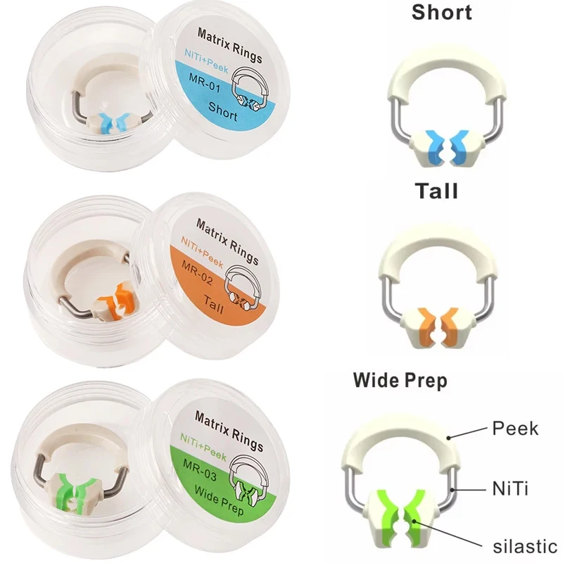 

Dental Matrix Bands Sectional Matrix System with Clip Rings for Tooth Restoration Dentistry Tools