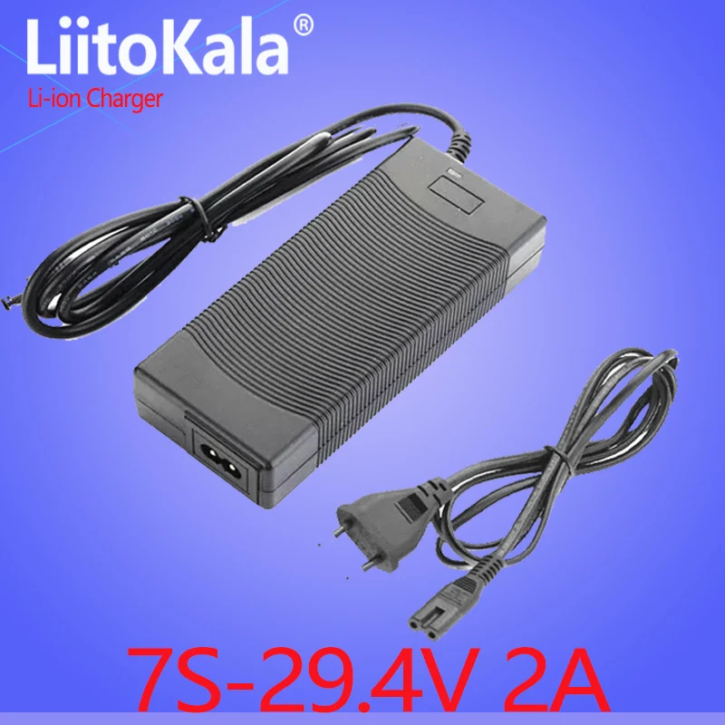 LiitoKala 7S 29.4V 4A 24V Li-ion Bộ Pin Sạc Để Bàn Loại Nhanh Bộ Chuyển Nguồn EU/hoa Kỳ/AU/Anh AC DC 5521 Bộ Chuyển Đổi Qu