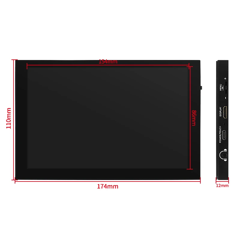 Imagem -06 - Ips Touch Screen Display com Suporte de Couro Shell Mini Hdmi Compatível Mini pc Monitor para Raspberry pi Port Display 1024x600