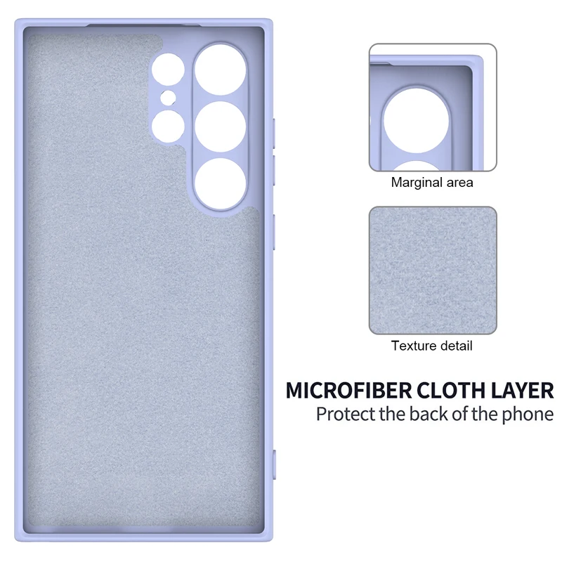 جراب سيليكون سائل يتدفقون من الداخل لسامسونج جالاكسي S24 الترا ، غطاء ممتاز ناعم مع حزام