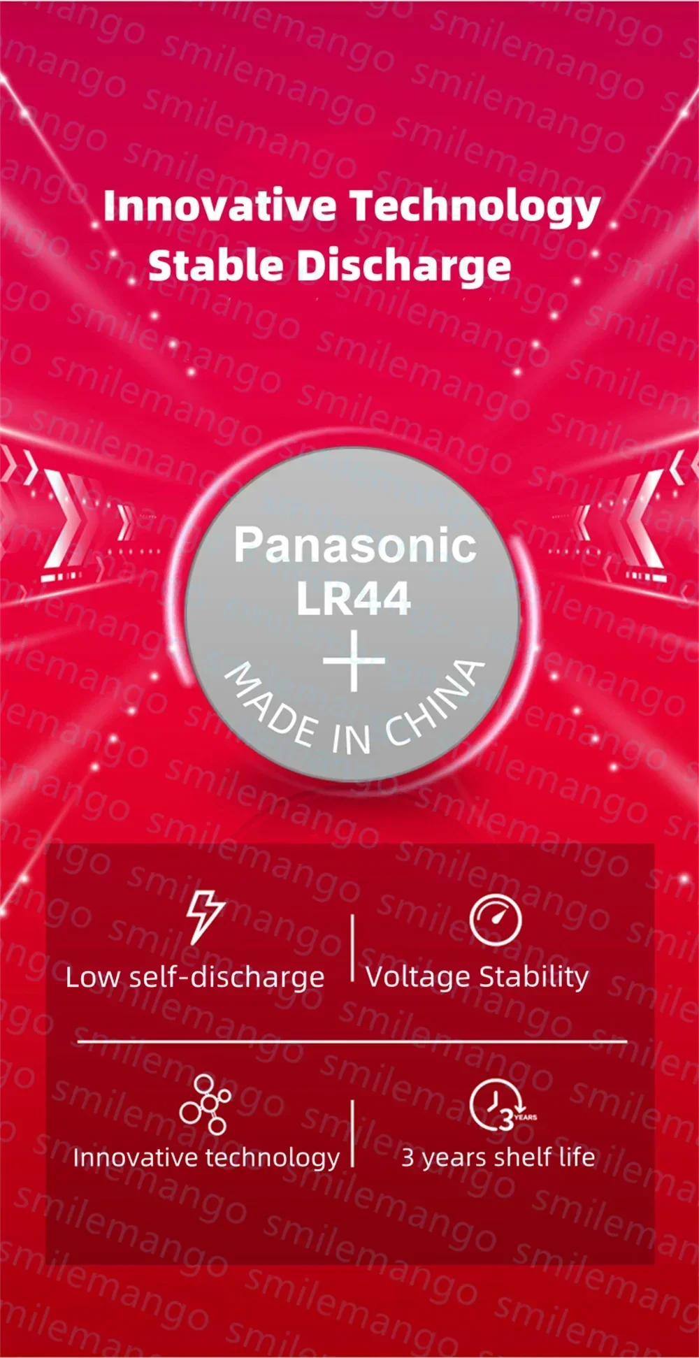 Hotsale Original Panasonic 1.5V LR44 AG13 175mAh Button Cell Battery 357 SR44 LR1154 Batteries For Watch Calculator Coin Cell