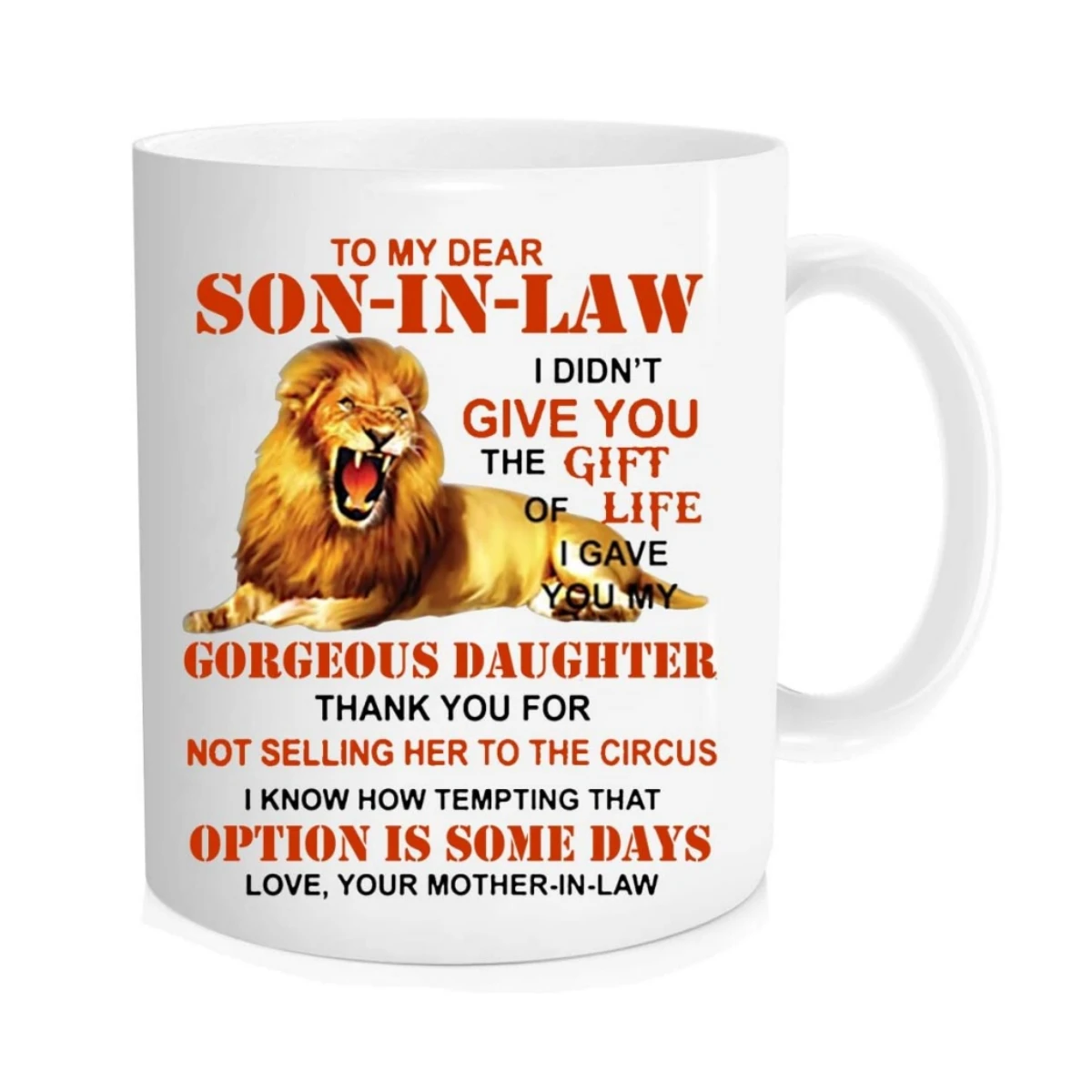 To My Dear Son In Law Mug- Dear Son-in-law Christmas Presents Mugs Funny Birthday Christmas Gifts Novelty Coffee Cups 11 oz