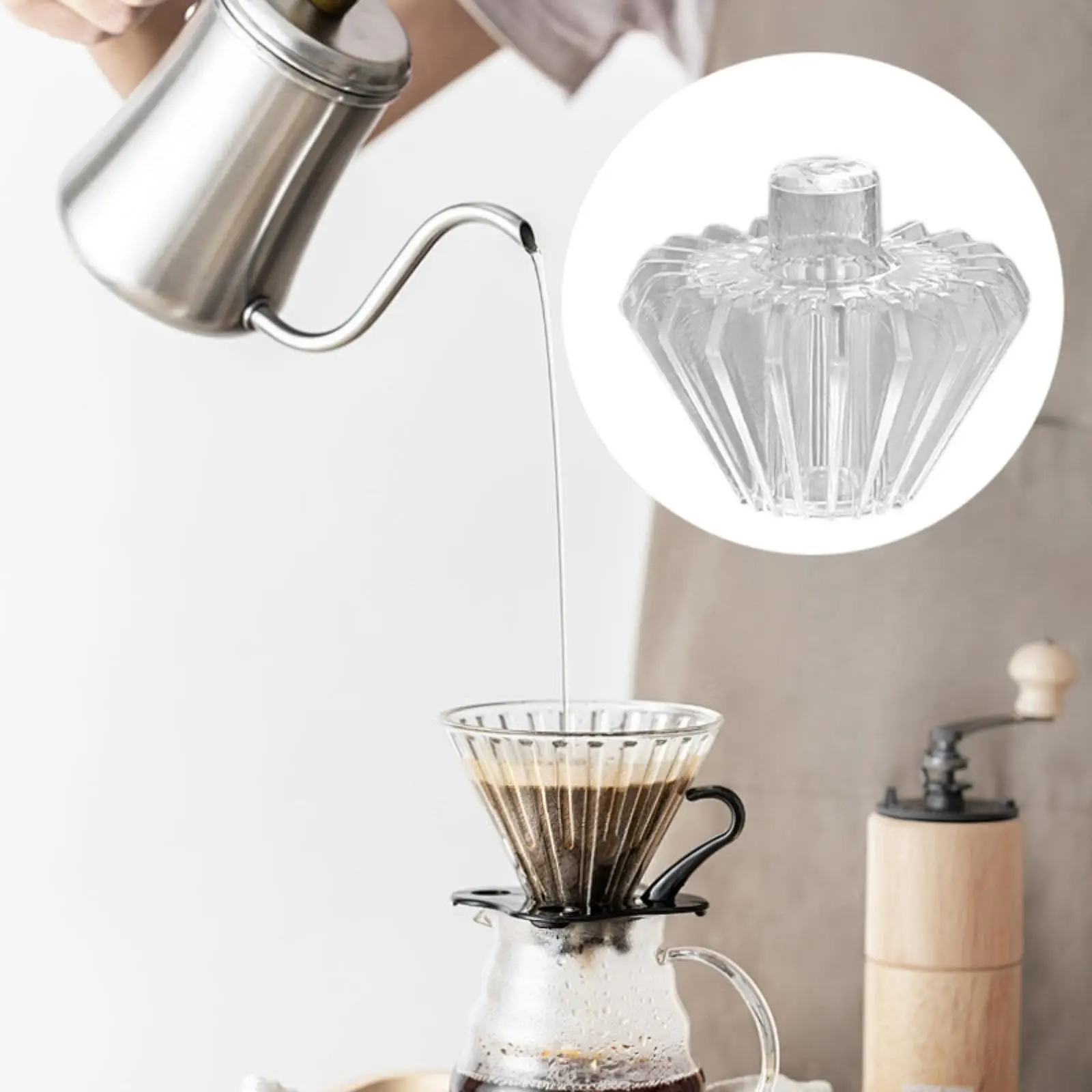 Coffee Filter Shape Retainer Reusable Transparent Drip Coffee Filter Filter Paper Assistant for Travel Home Kitchen Office Cafe