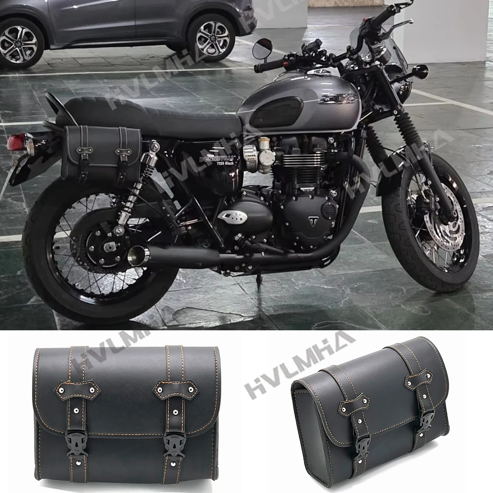 Moto Saddlebag Model Side PU Leather Luggage Saddle Bag Storage Tool Pouch For Harley Sportster XL883 XL1200 Universal XL 883