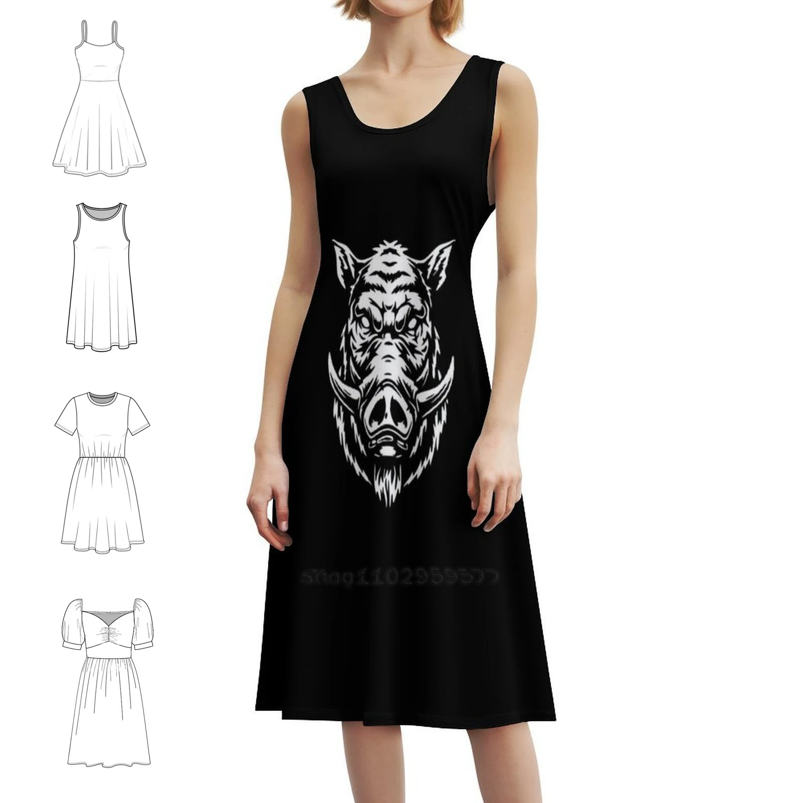 

Wild Boar Boho Chic Dress Elegant Fashion Beach Wedding Party Gown Wild Boar Boar Wildboar Head Wildboar Party Dresses