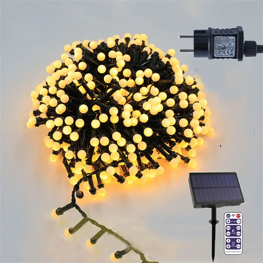 

250/500 LED Solar Christmas Cluster Lights Outdoor Solar Firecrackers String Light Fairy Garland for Tree Wedding Party Decor