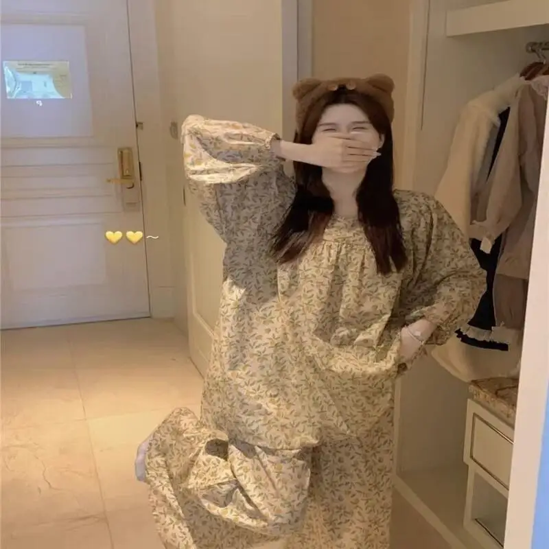 핫 뉴 파자마 세트 여성용 파자마 세트 여성용 따뜻한 겨울 파자마 레트로 패셔너블 홈웨어, 귀엽고 부드러운 파자마 세트