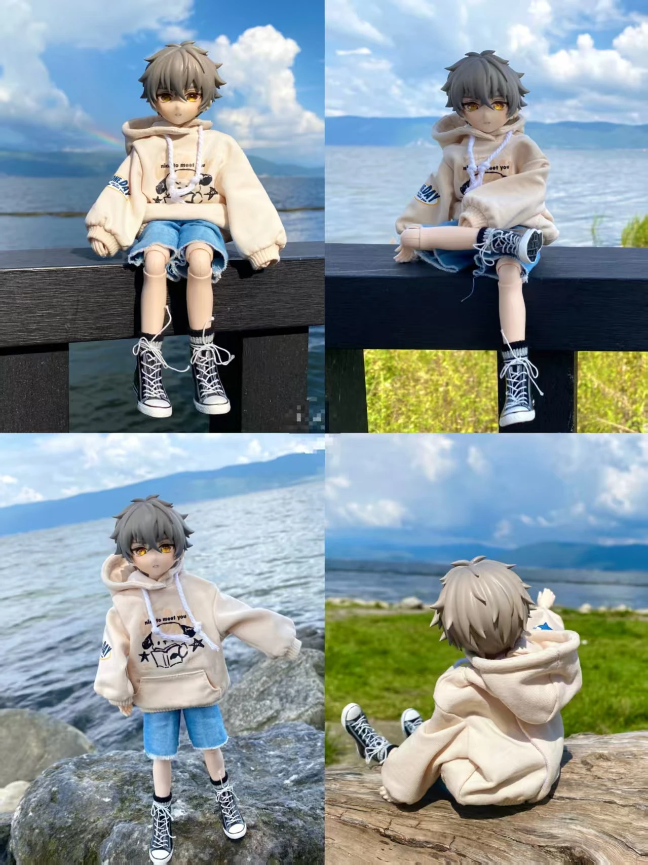 

Ogami Koga OB11 Face Opened Eyes with Eyeball GSC hair YMY Handmade Cosplay DIY Doll Accessories