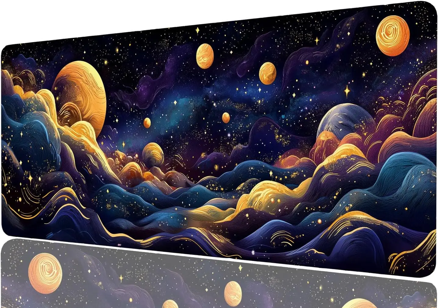 

Galaxy Gaming Mouse Pad, Exploration Dark Purple Extended Gaming Mouse Pad Mat with Stitched Edge Non-Slip Base Big Mouse Pad