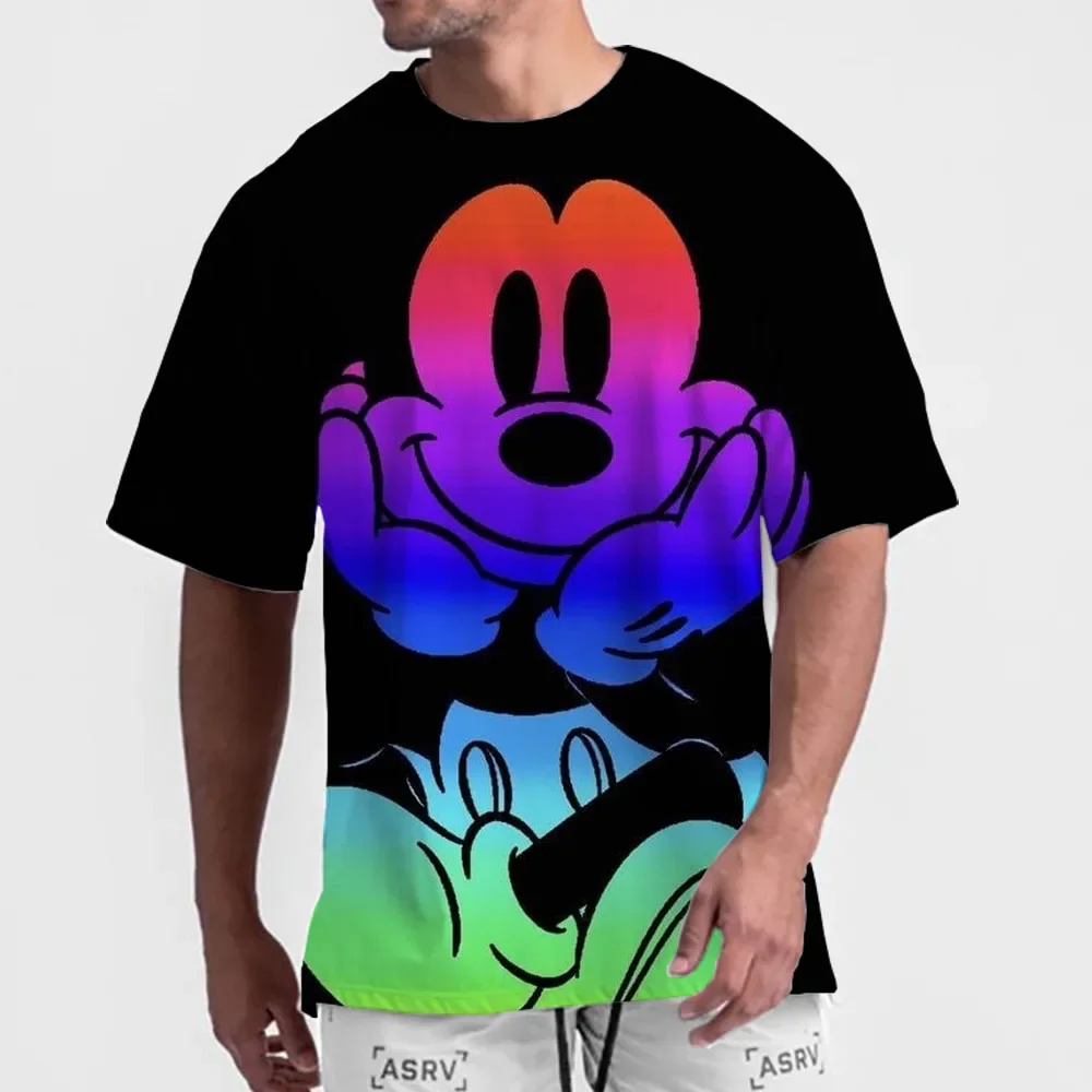 

Summer Fashion New Men's Disney Mickey Mouse Print T-shirt O-Neck Pullover Short Sleeve Street Fashion Harajuku Luxury Tops
