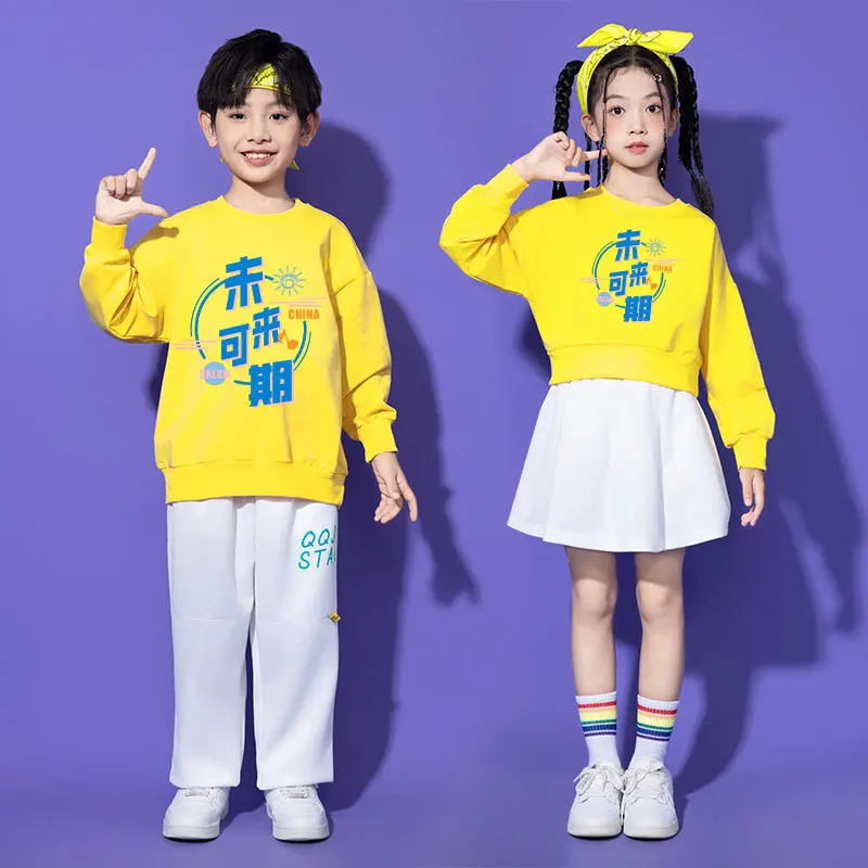 Kinder Performance Kostüm Gruppensets Grundschule Sportbekleidung Herbstkostüme Cheerleading Uniformen Klasse