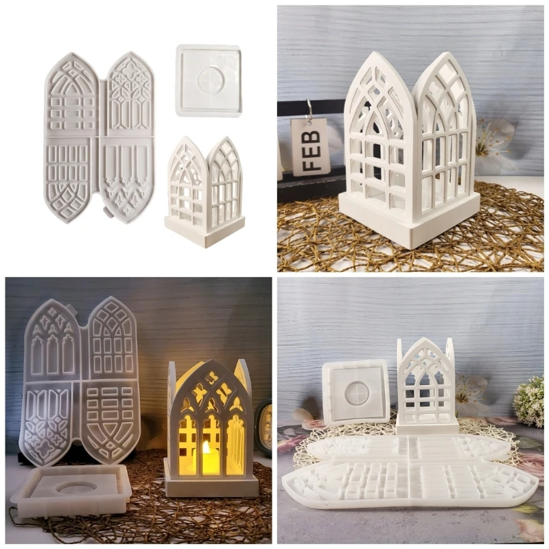 3D Gothics Styles Sturdy Silicone Mold Set Home Accessory for Crafting Holders and Artistics Home Decoration